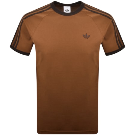 adidas Originals 3 Stripes T Shirt Brown | Mainline Menswear us